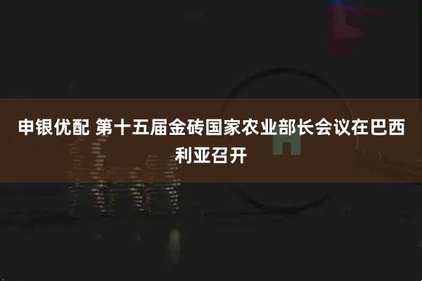 申银优配 第十五届金砖国家农业部长会议在巴西利亚召开