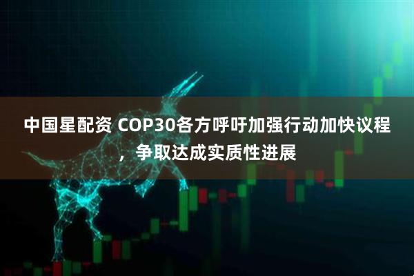 中国星配资 COP30各方呼吁加强行动加快议程，争取达成实质性进展