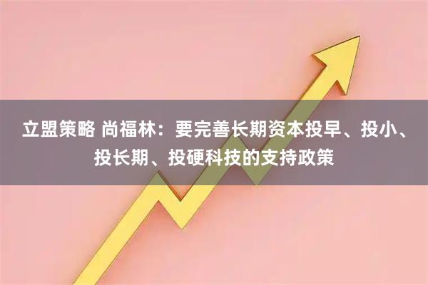 立盟策略 尚福林：要完善长期资本投早、投小、投长期、投硬科技的支持政策